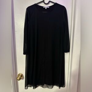 Black Fitted Dress Sheer Cover